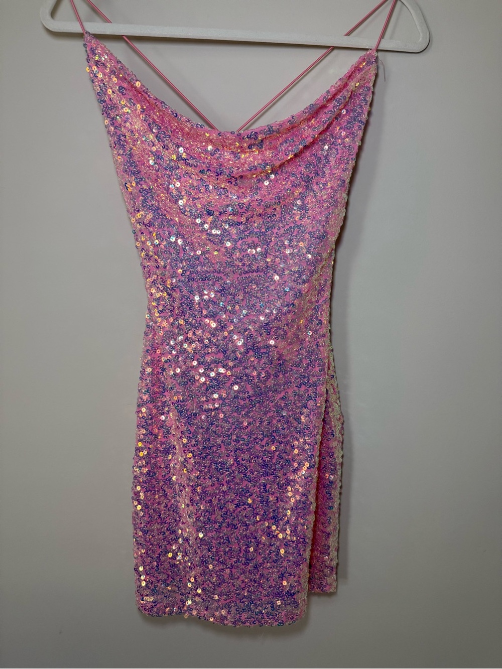 Pink sequin homecoming dress